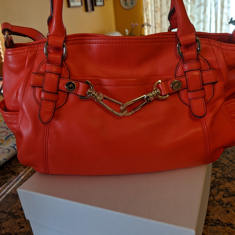 B Makowsky Coral leather satchel